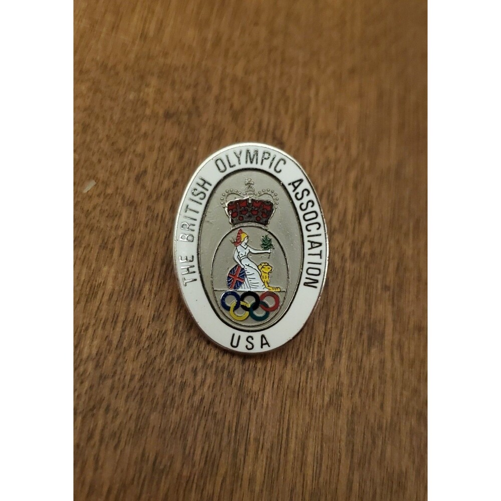 The British Olympic Association Lapel Pin Barlow Brand Silver Tone